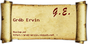 Gréb Ervin névjegykártya